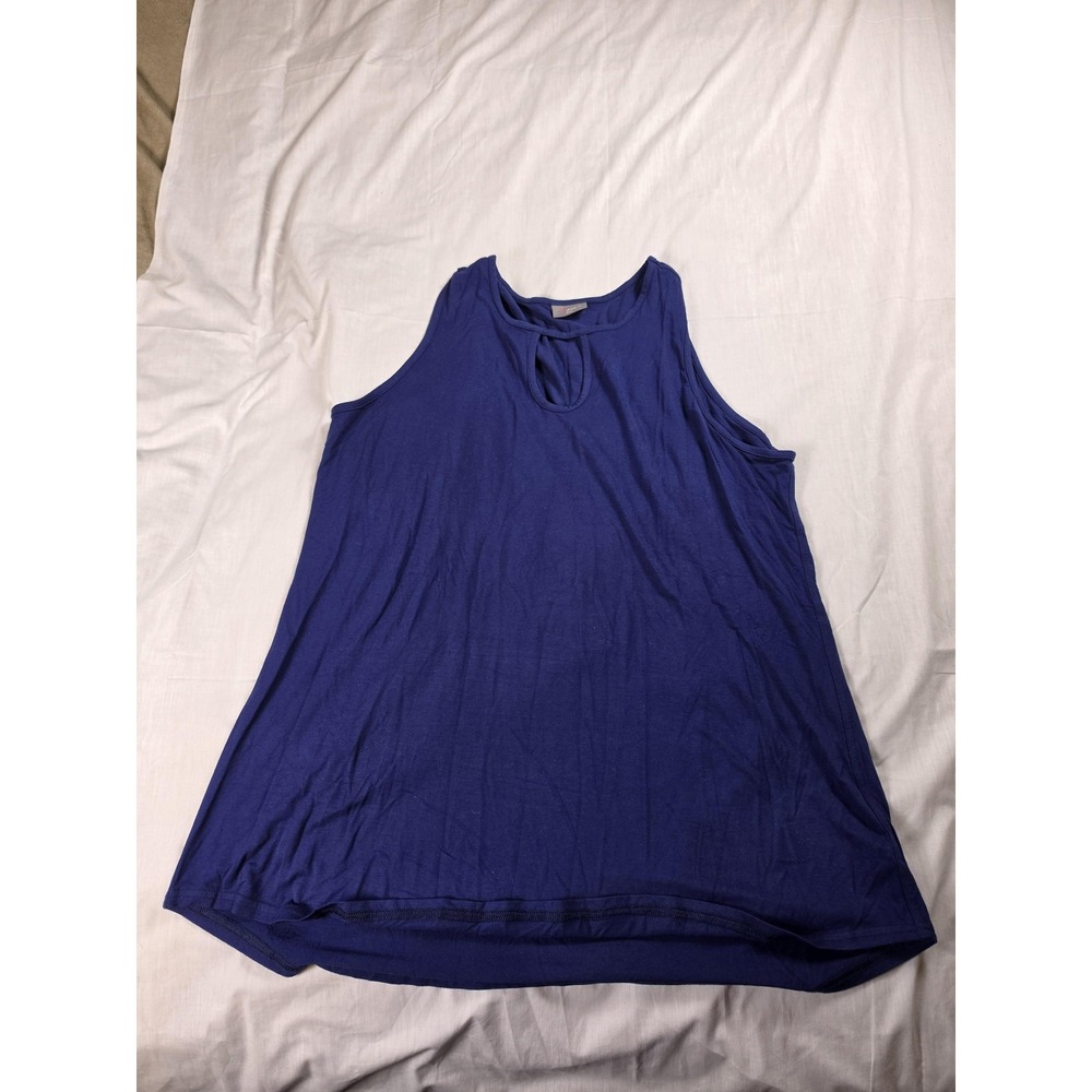Jofit Tank Top Womens XXL Blue Keyhole Scoop Neck Stretch Activewear Athletic